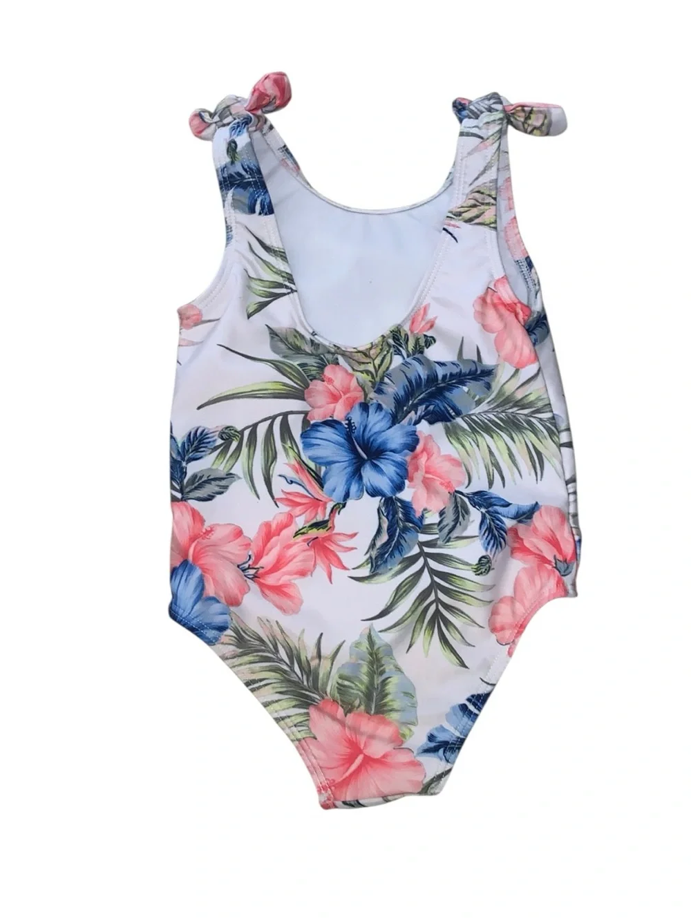 Wonder Nation 3T Girls White Floral One-Piece Swimsuit